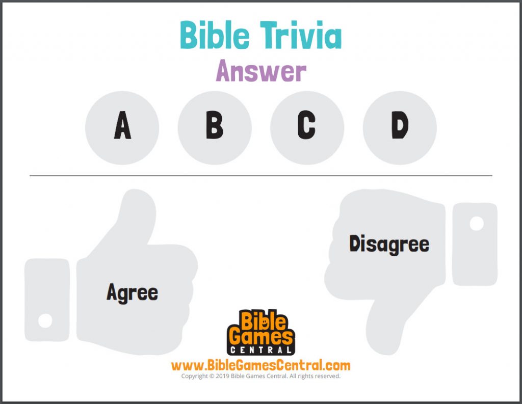 Bible trivia answer game game
