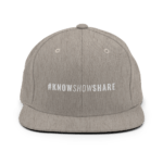 Snapback Hat: #KnowShowShare (white)